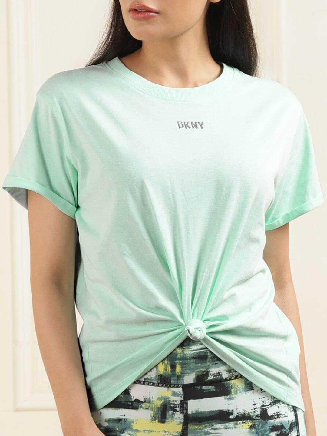 dkny brand logo printed cotton t-shirt