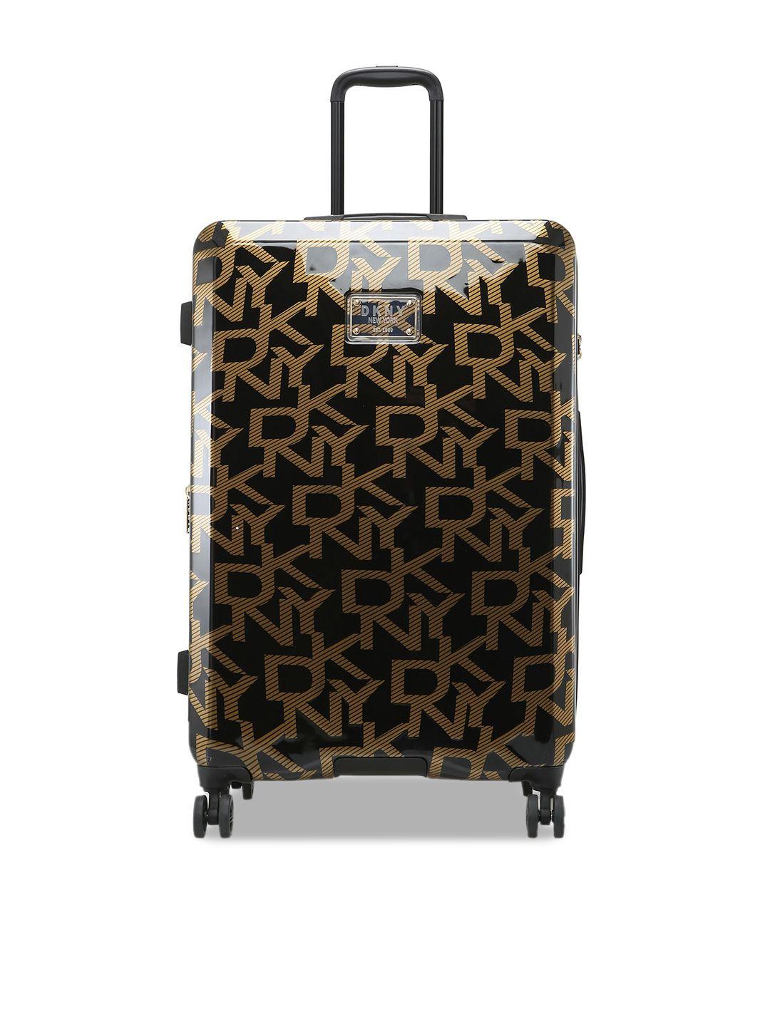 dkny deco signature printed hard-sided large trolley bag