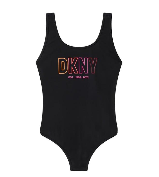 dkny kids black logo regular fit swimsuit