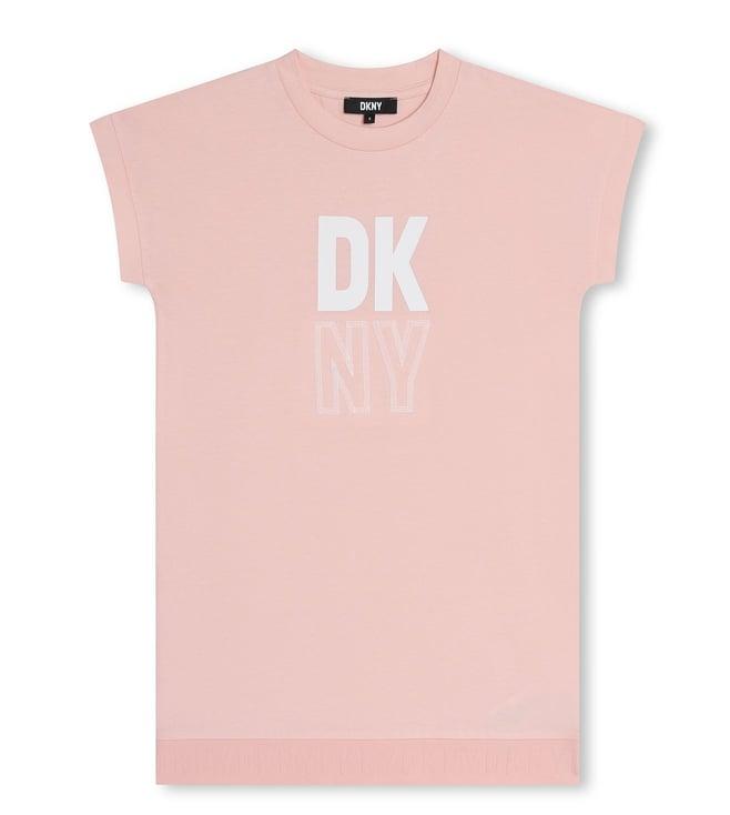 dkny kids pink logo regular fit dress