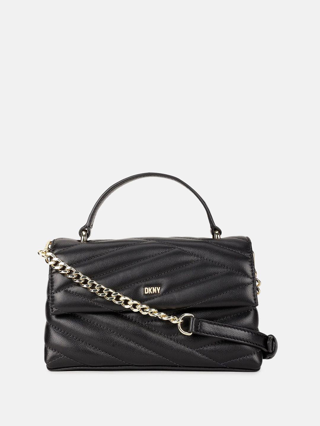 dkny leather sling bag with quilted