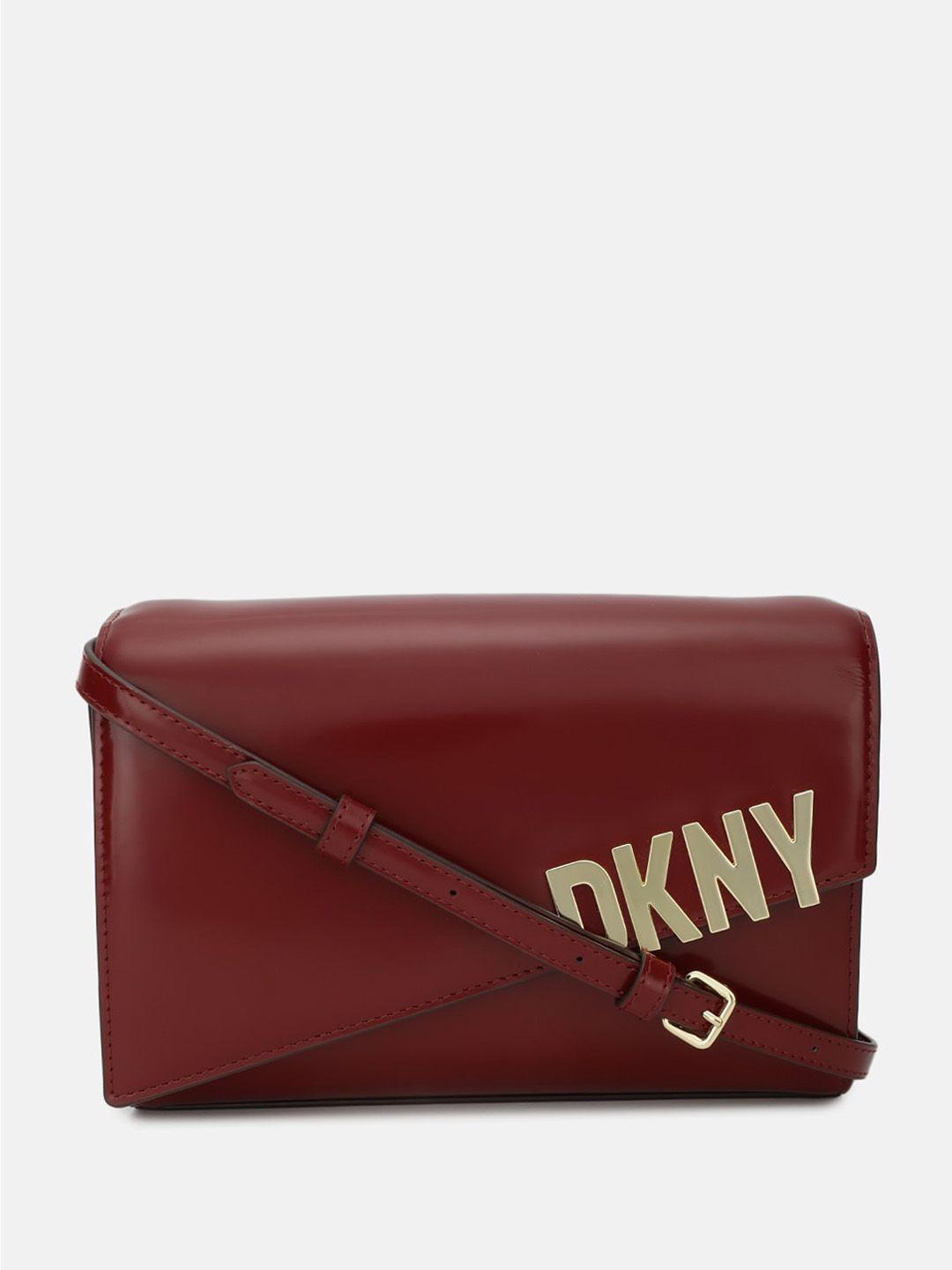 dkny leather structured sling bag