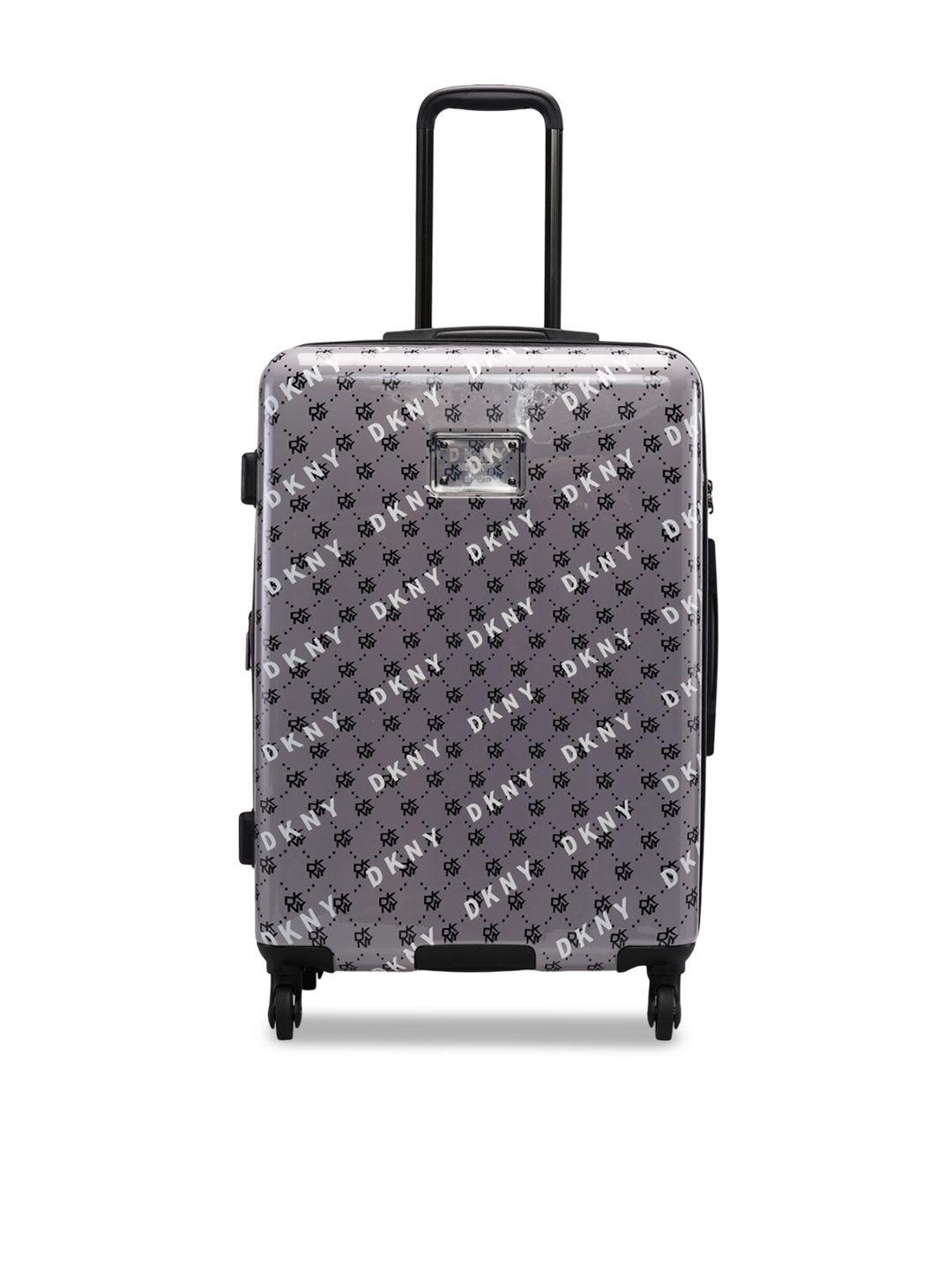 dkny on repeat printed abs material hard-sided medium trolley suitcase