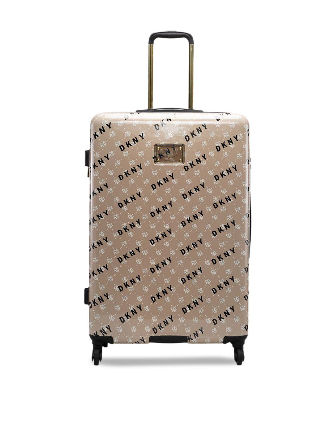 dkny on repeat printed abs material soft-sided large trolley suitcase bag