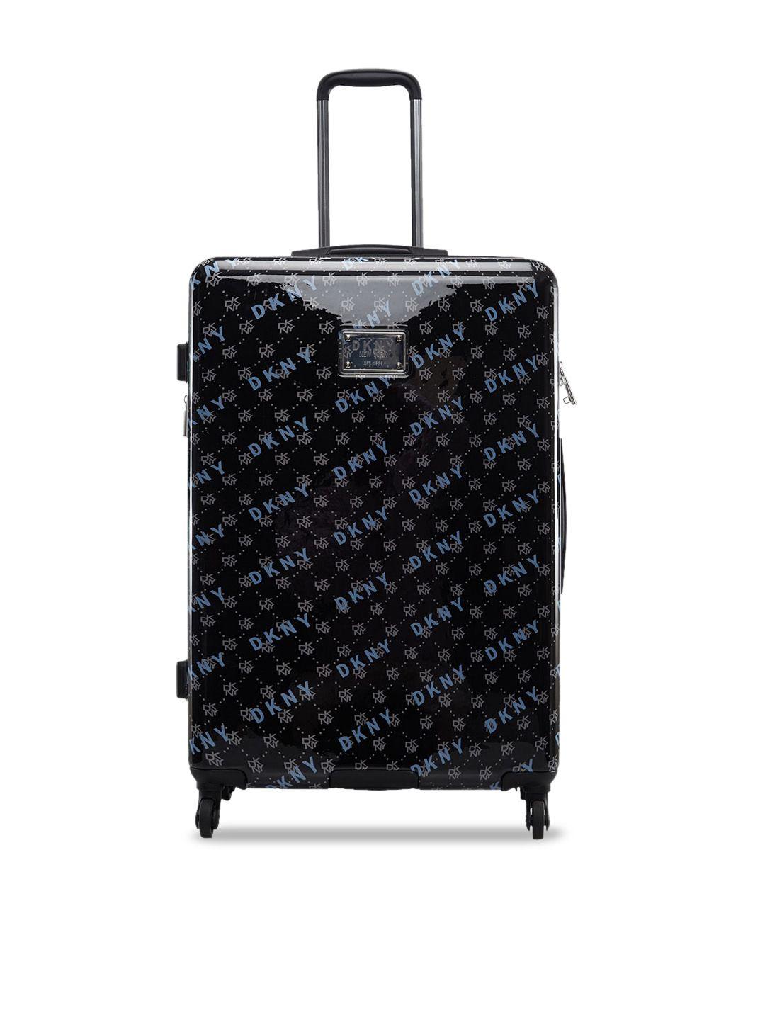 dkny on repeat printed hard-sided large abs trolley suitcase