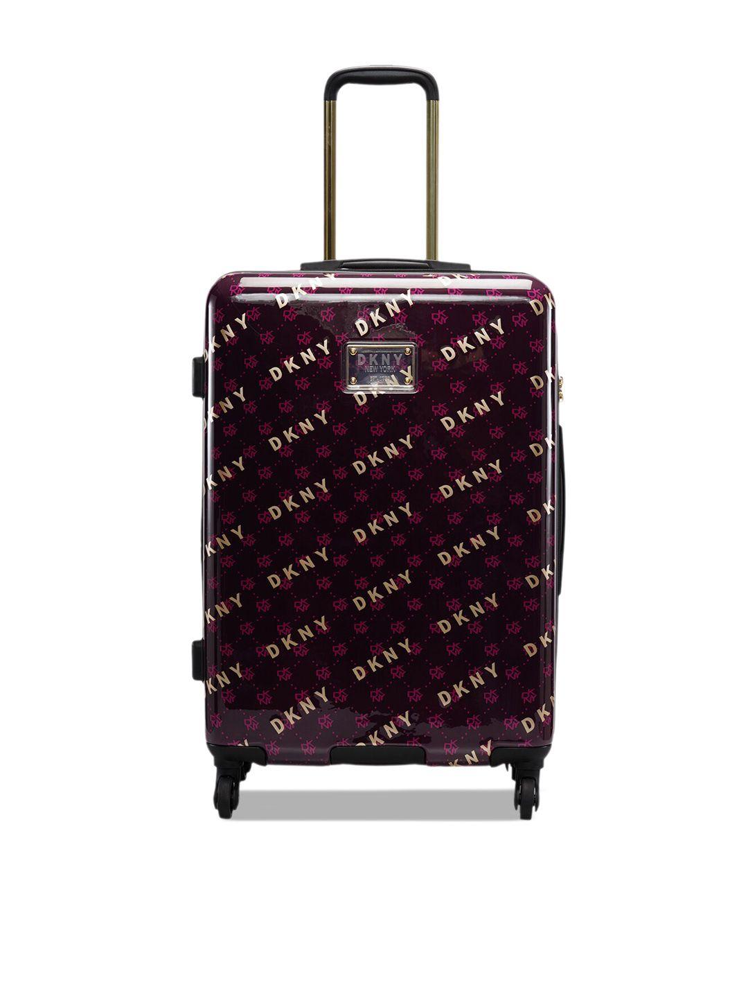 dkny on repeat printed hard-sided medium abs trolley suitcase