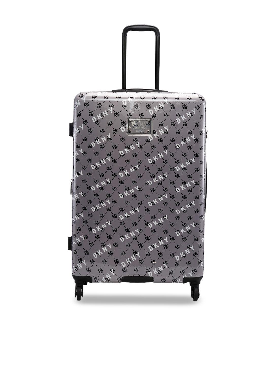 dkny printed abs material hard-sided large trolley suitcase