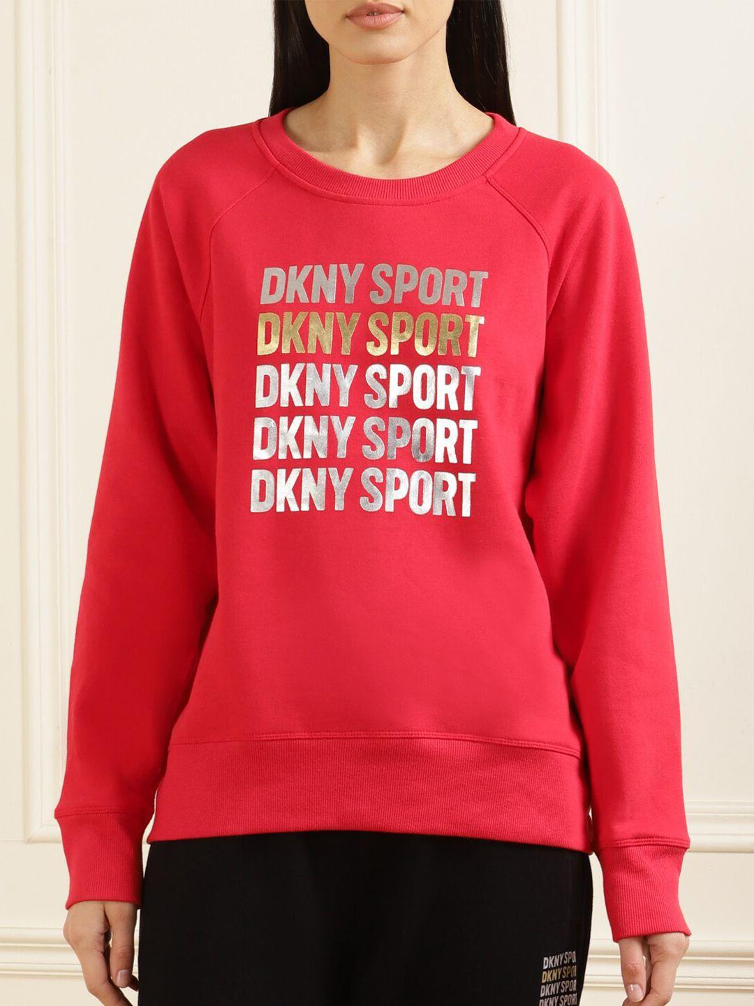 dkny round neck printed sweatshirt