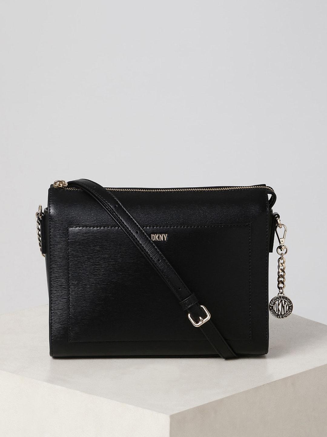 dkny textured leather sling bag