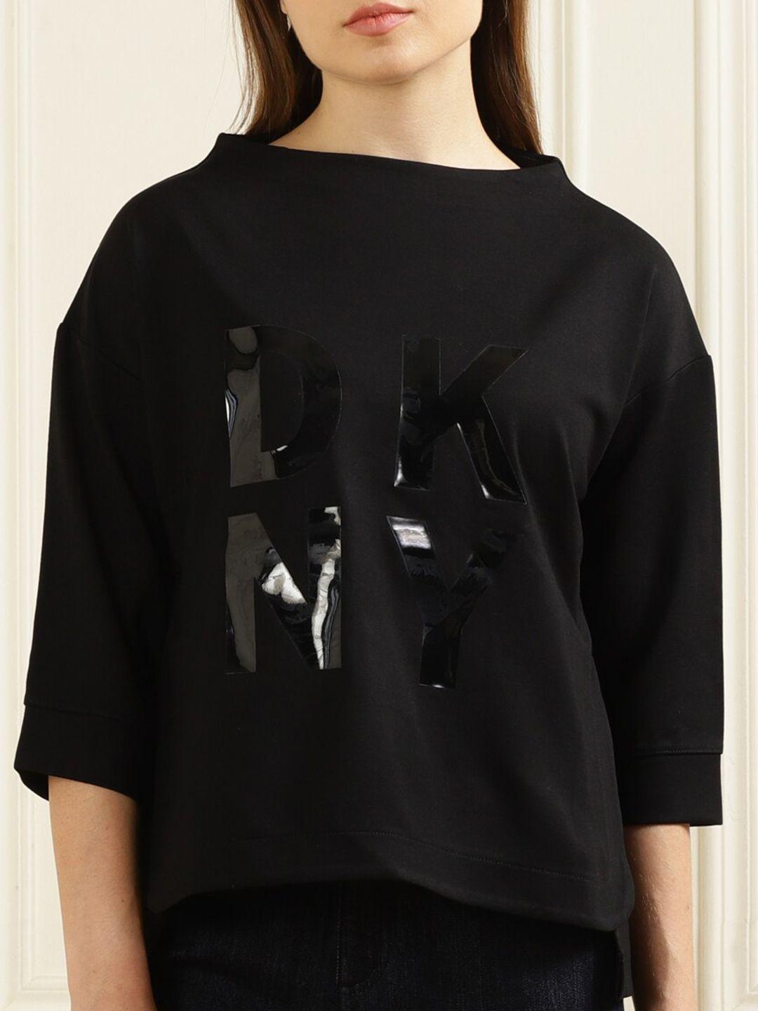 dkny typography printed pullover sweatshirt