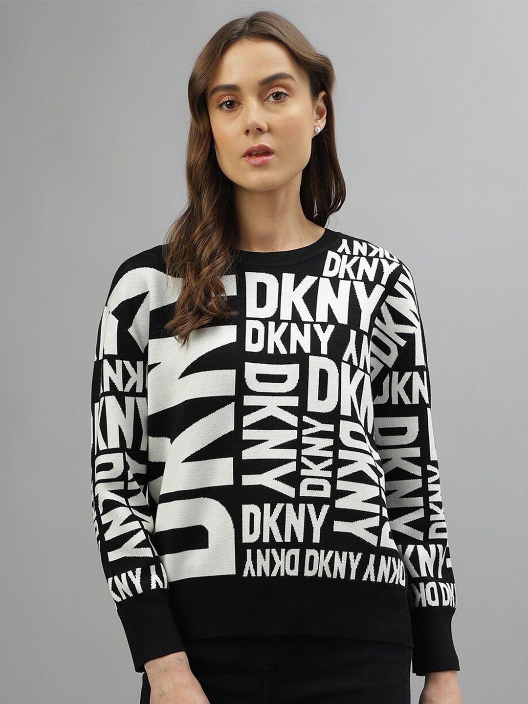 dkny typography printed pullover