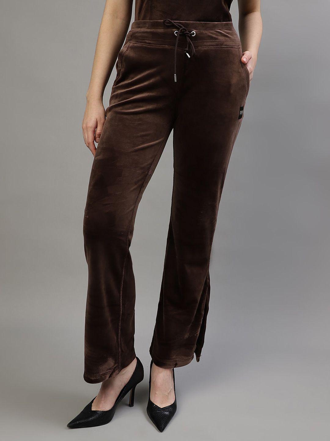 dkny women loose fit mid-rise parallel trousers