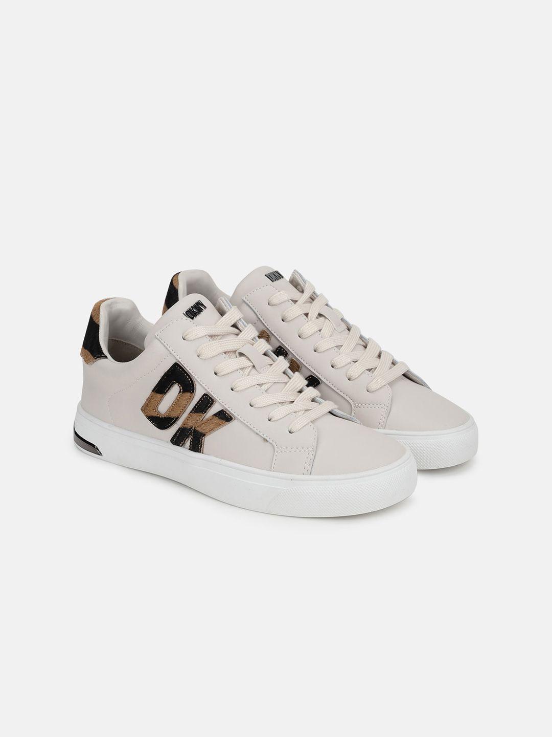 dkny women round toe leather sneakers