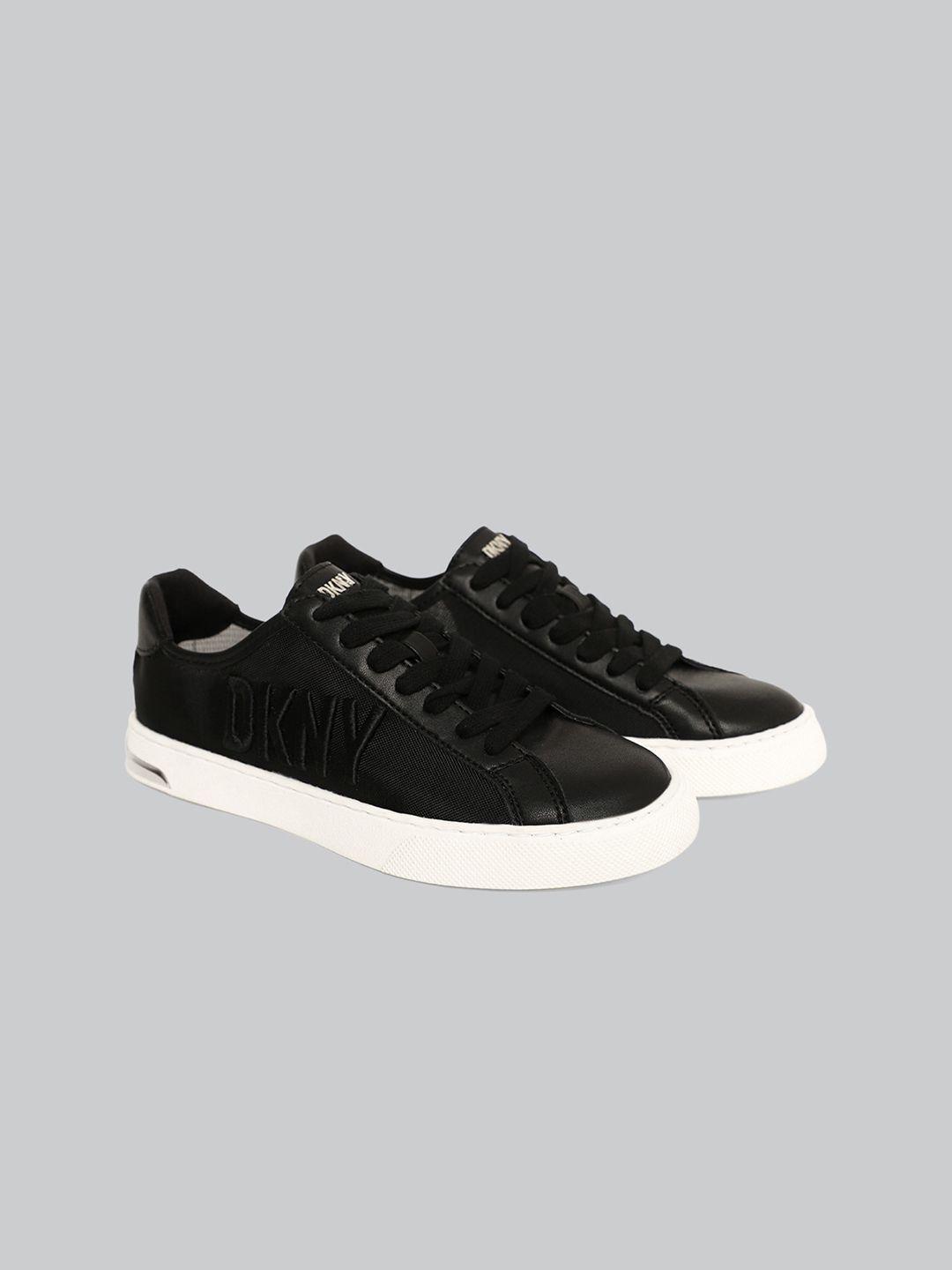 dkny women textured round toe lace-up sneakers