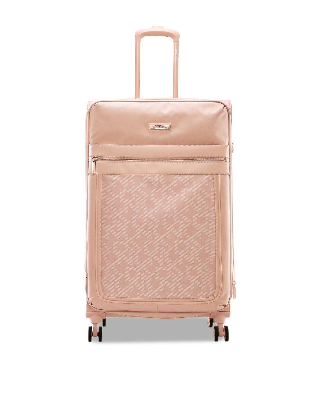 dkny after hours printed soft-sided 360-degree rotation large trolley suitcase