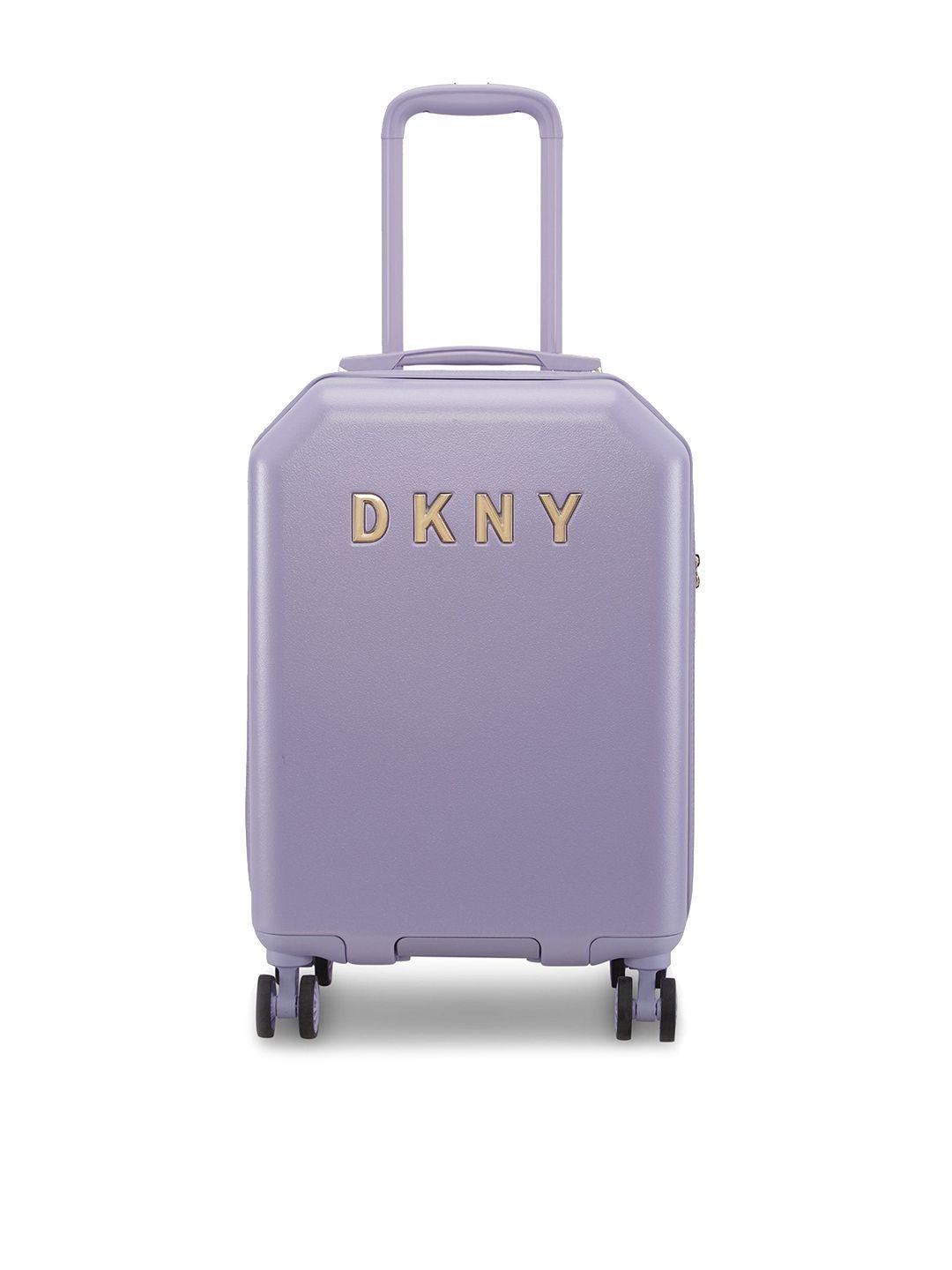 dkny allure purple 50.8 cm hard-sided cabin trolley suitcase