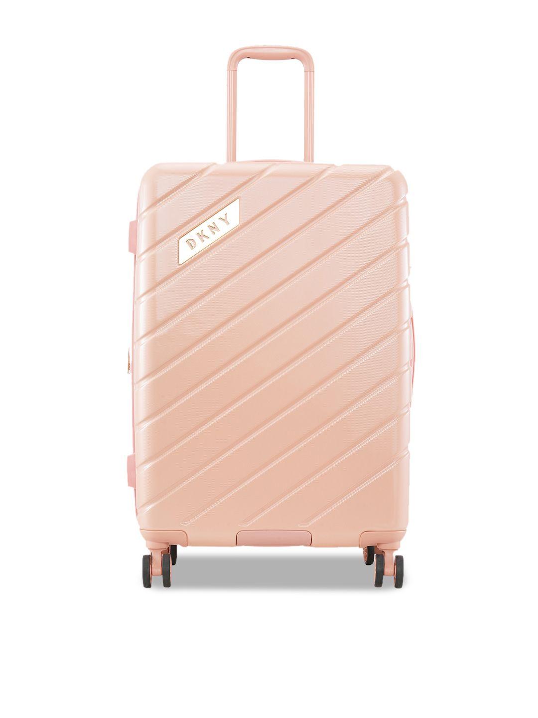dkny bias textured abs material hard-sided medium trolley suitcase
