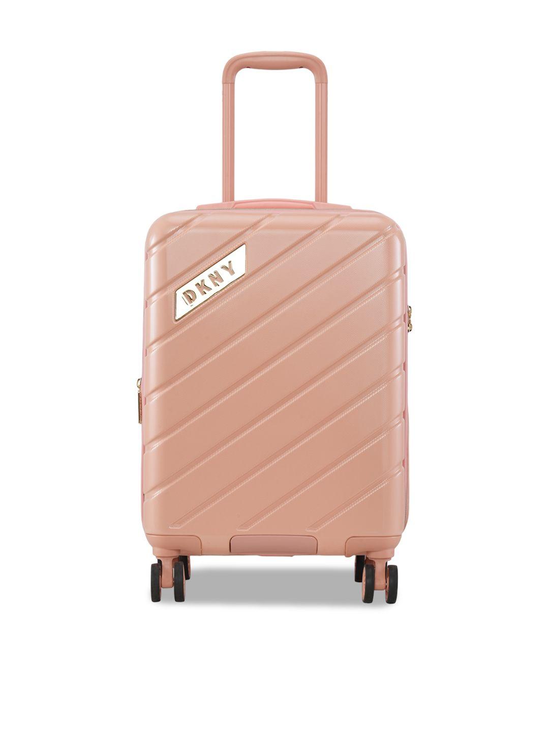 dkny bias textured hard-sided cabin abs trolley suitcase