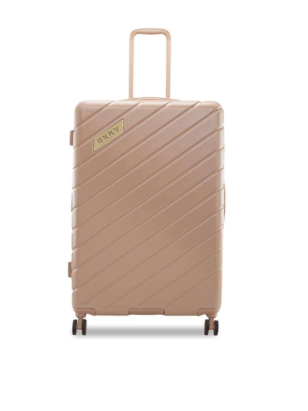 dkny bias textured hard-sided large trolley suitcase