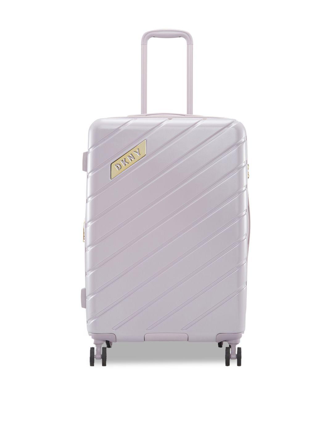 dkny bias textured hard-sided medium abs trolley suitcase