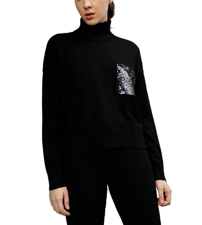 dkny black fashion embellished regular fit sweater