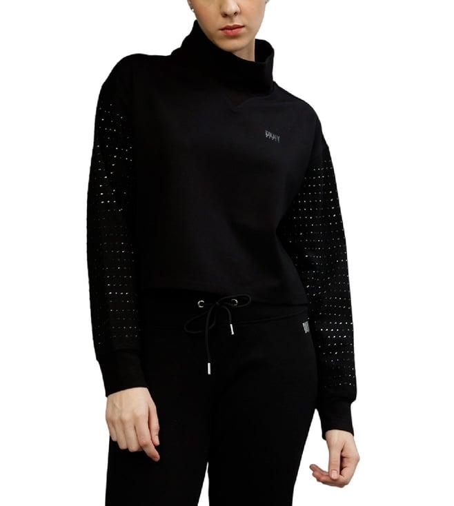 dkny black fashion embellished regular fit sweatshirt