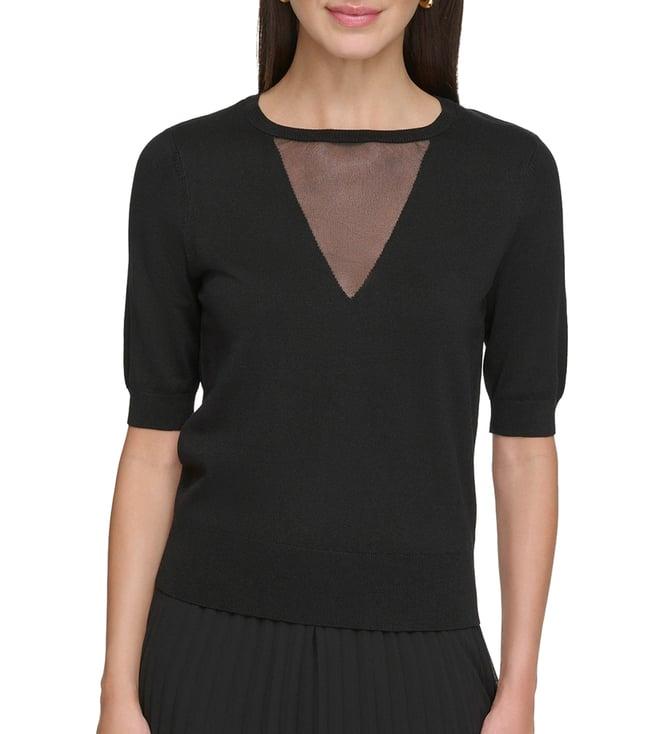 dkny black regular fit sweater