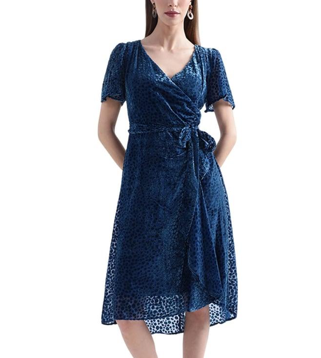 dkny blue regular fit dress