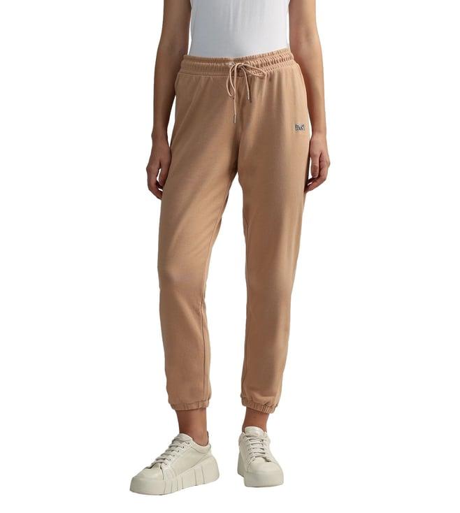 dkny brown jogger fit joggers