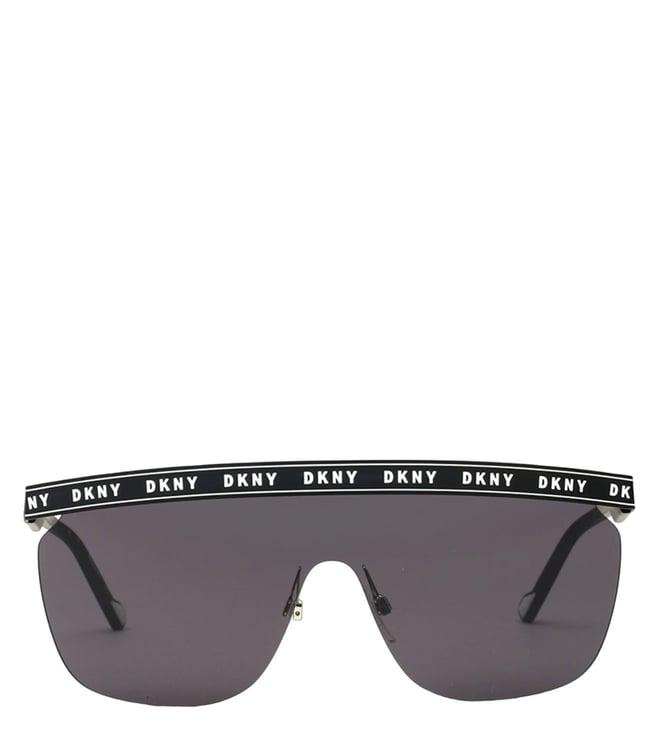 dkny grey 100% uv protected lens black irregular sunglasses for women-dkny 538 005 60 s