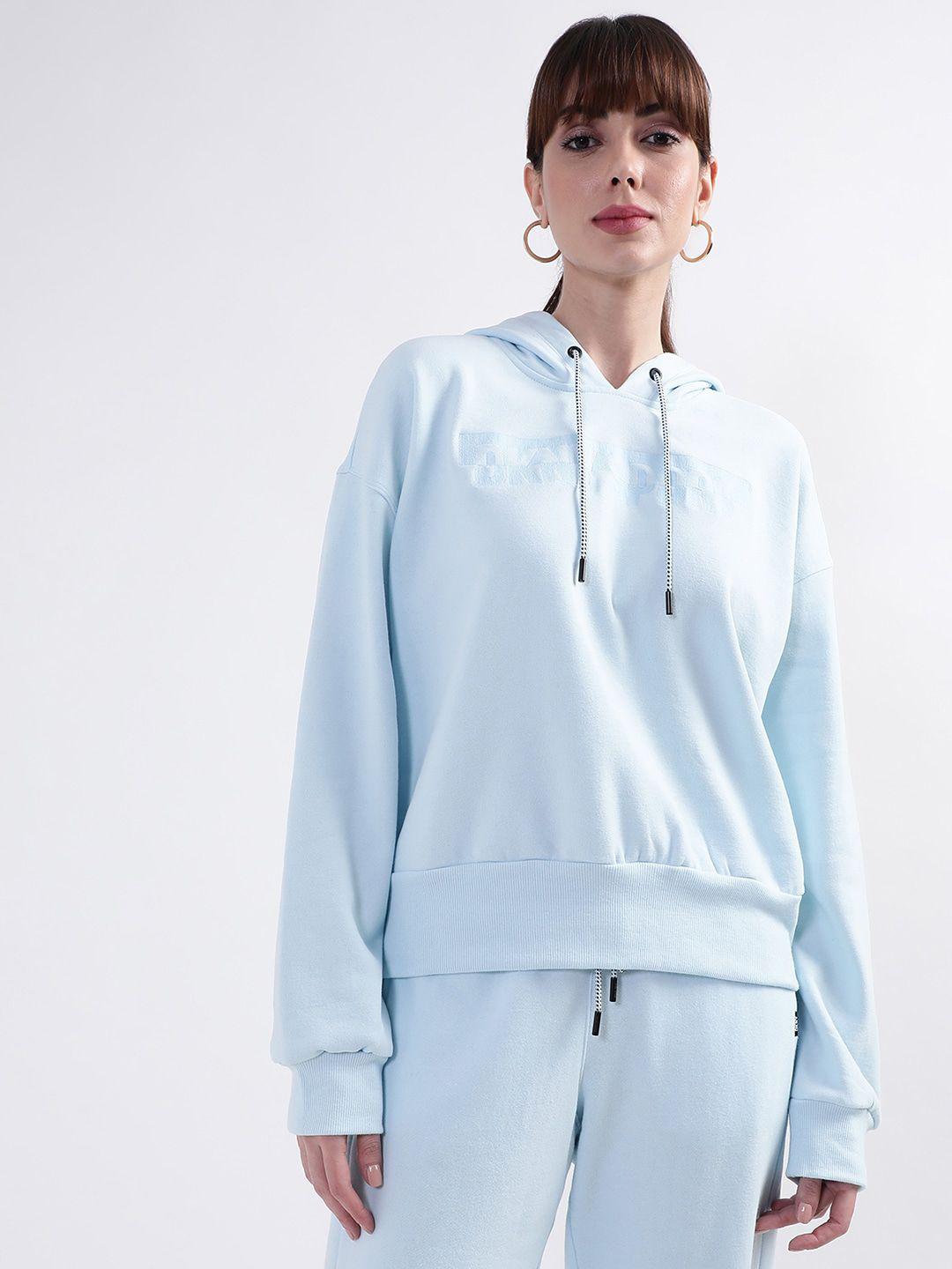 dkny hooded cotton sweatshirt