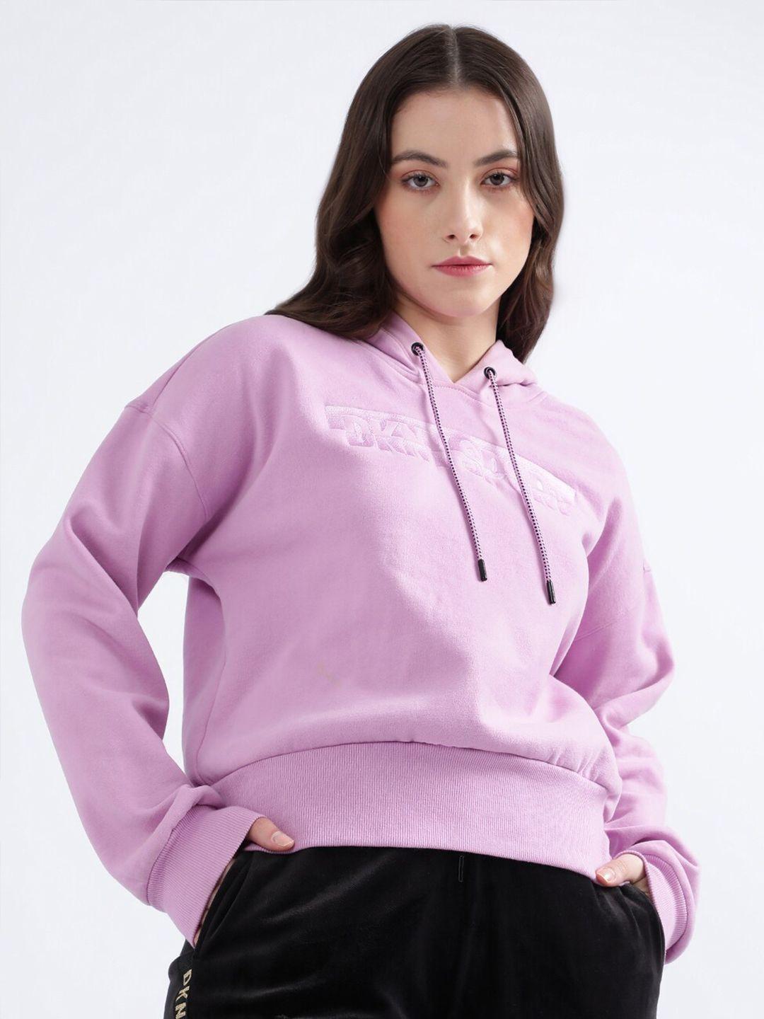 dkny hooded regular pullover