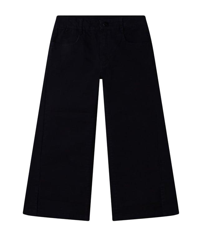 dkny kids black flared fit trousers