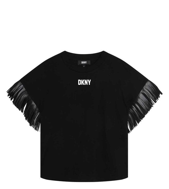 dkny kids black regular fit fancy top