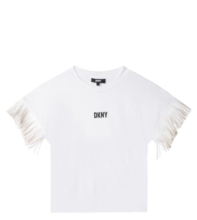 dkny kids white regular fit fancy top