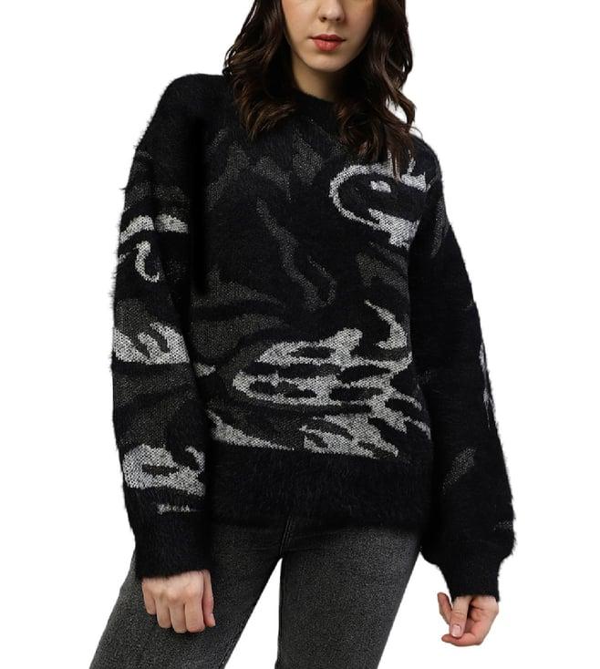 dkny multi fashion printed regular fit sweater