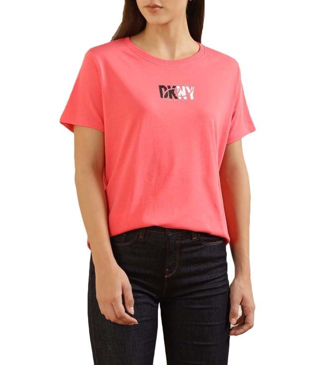 dkny pink logo regular fit t-shirt