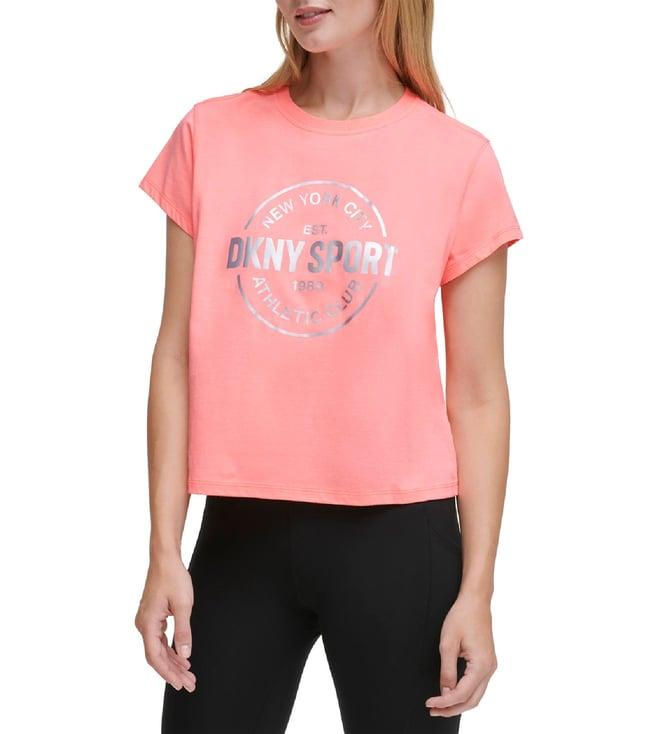 dkny pink printed boxy fit t-shirt