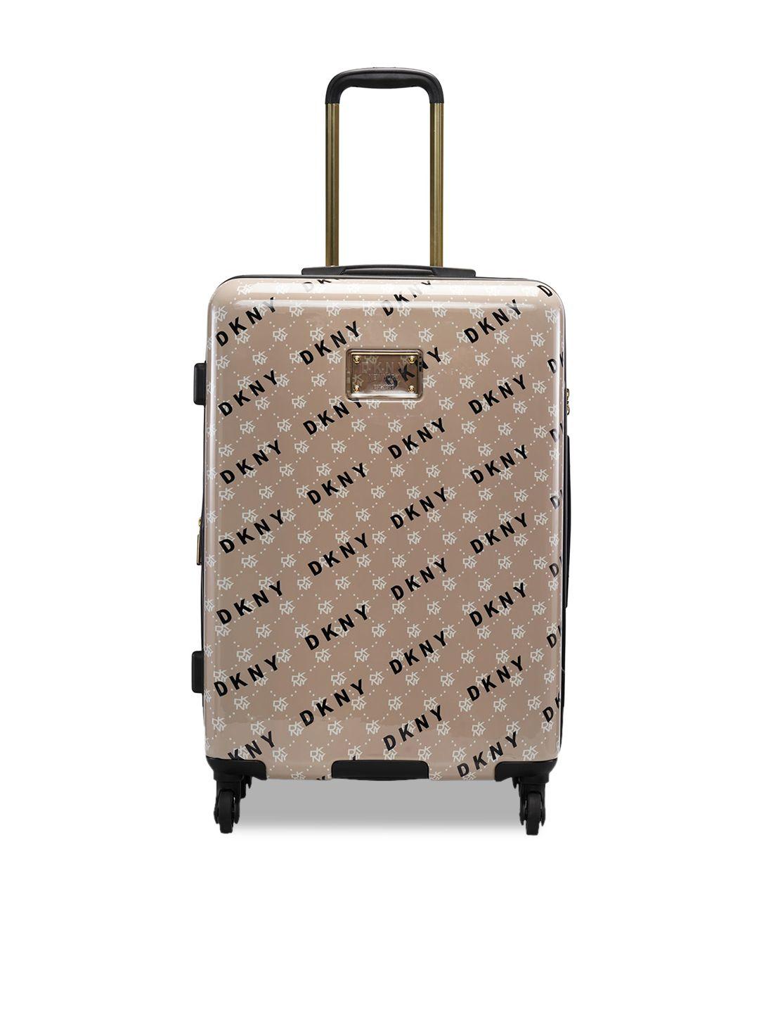dkny printed abs material hard-sided large trolley suitcase