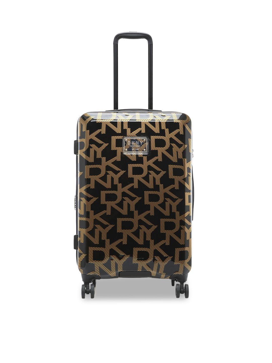 dkny printed hard sided medium trolley bag