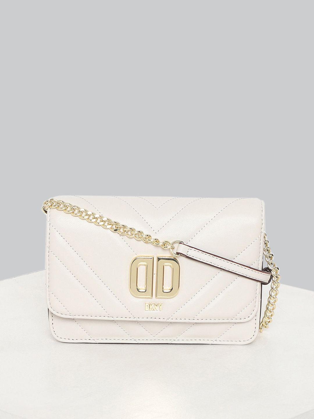 dkny quilted structured leather sling bag