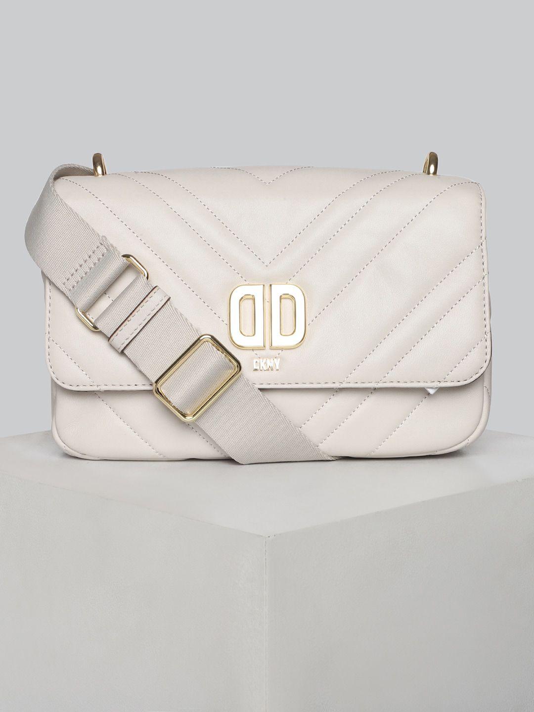 dkny quilted structured leather sling bag