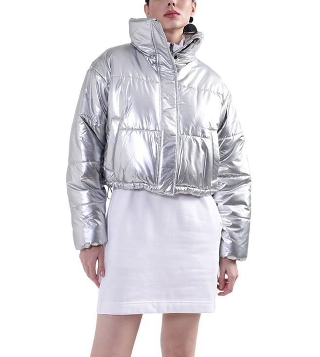 dkny silver regular fit quilted jacket