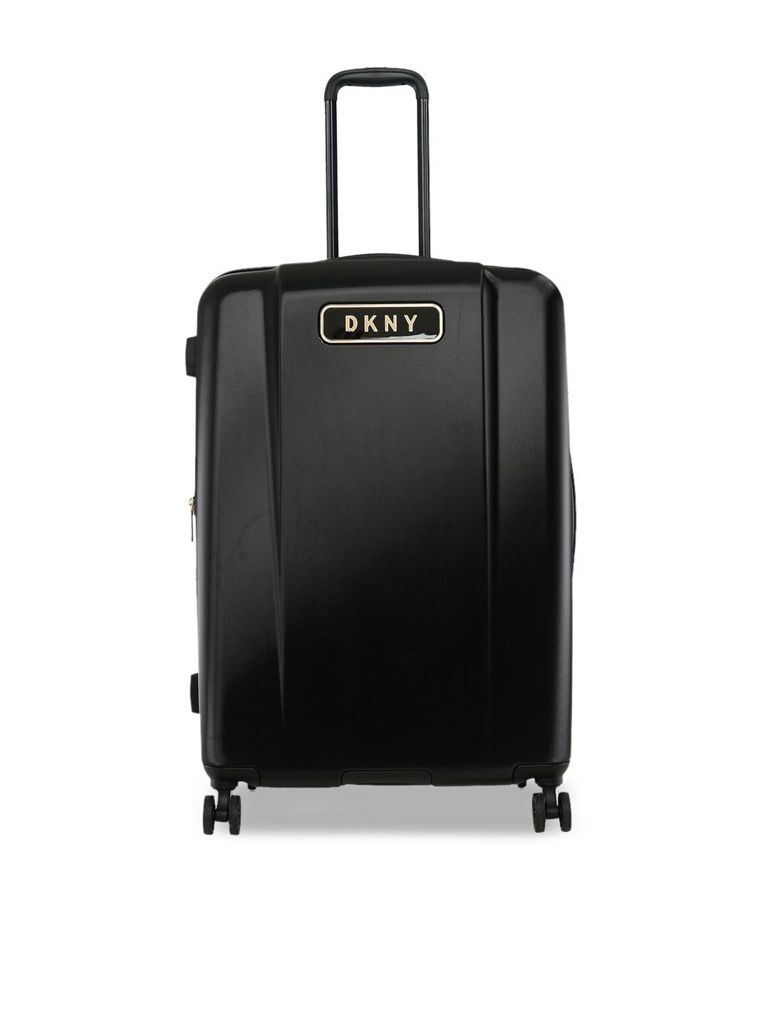 dkny six four one range black & gold color hard case abs / pc large size luggage