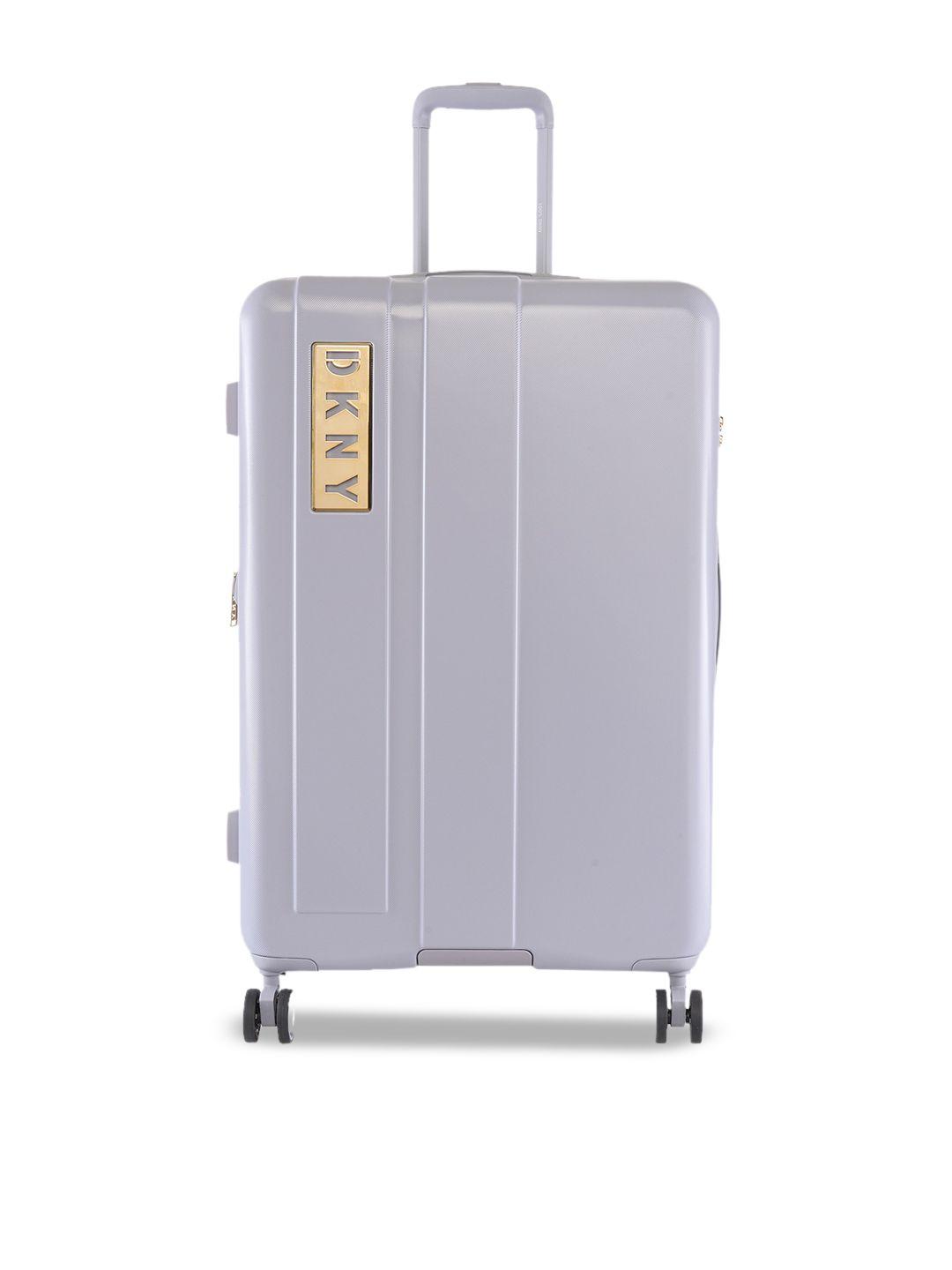 dkny textured hard-sided large trolley suitcase