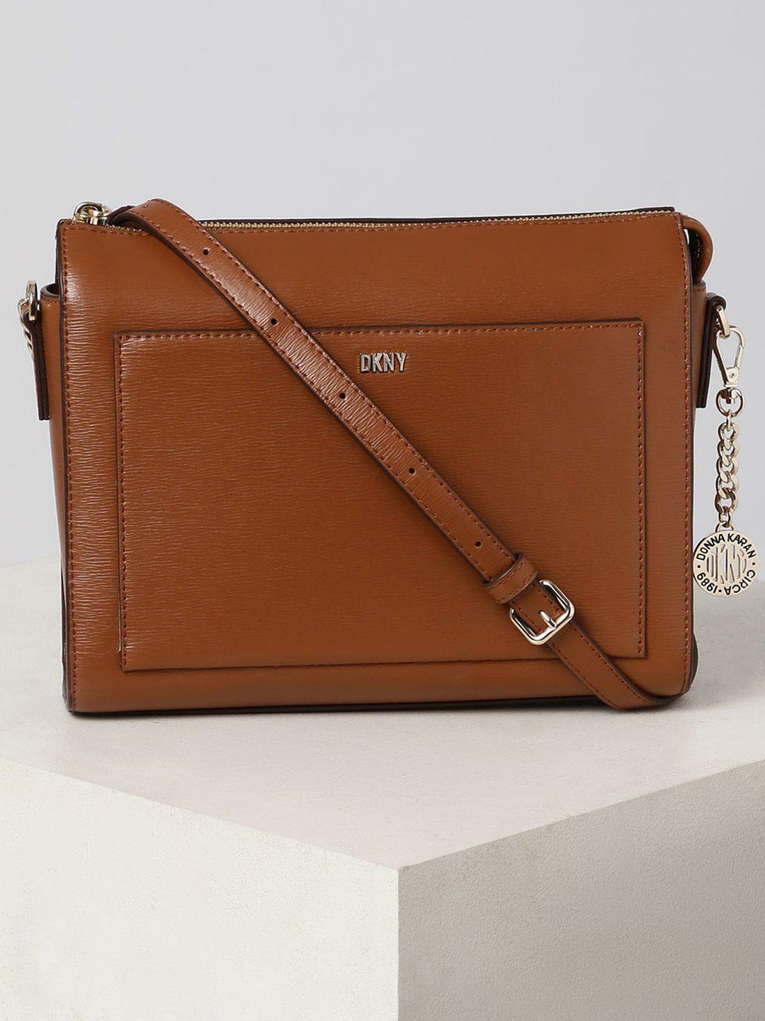 dkny textured leather sling bag