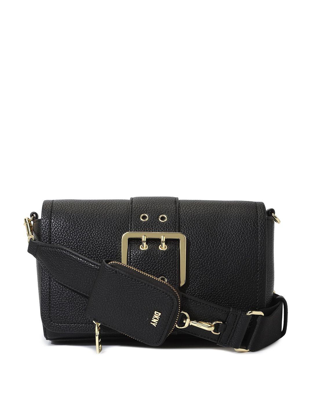 dkny textured leather structured sling bag