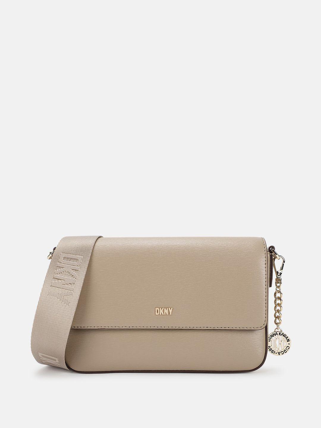 dkny textured structured leather sling bag