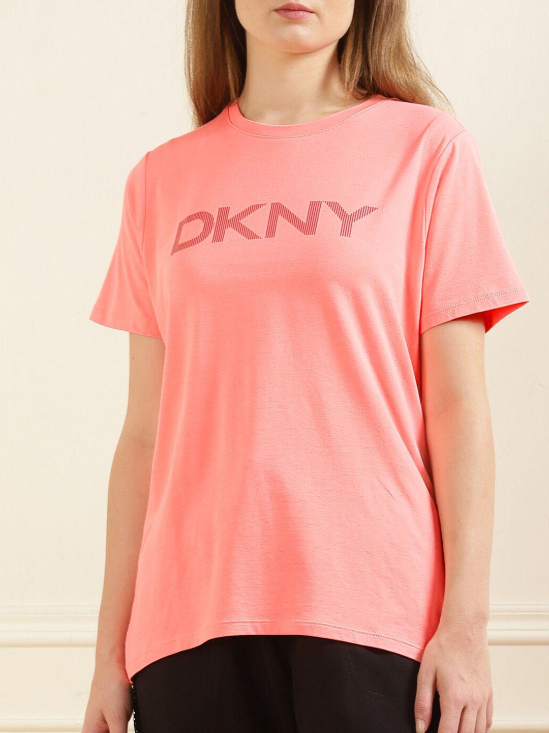 dkny women coral printed top