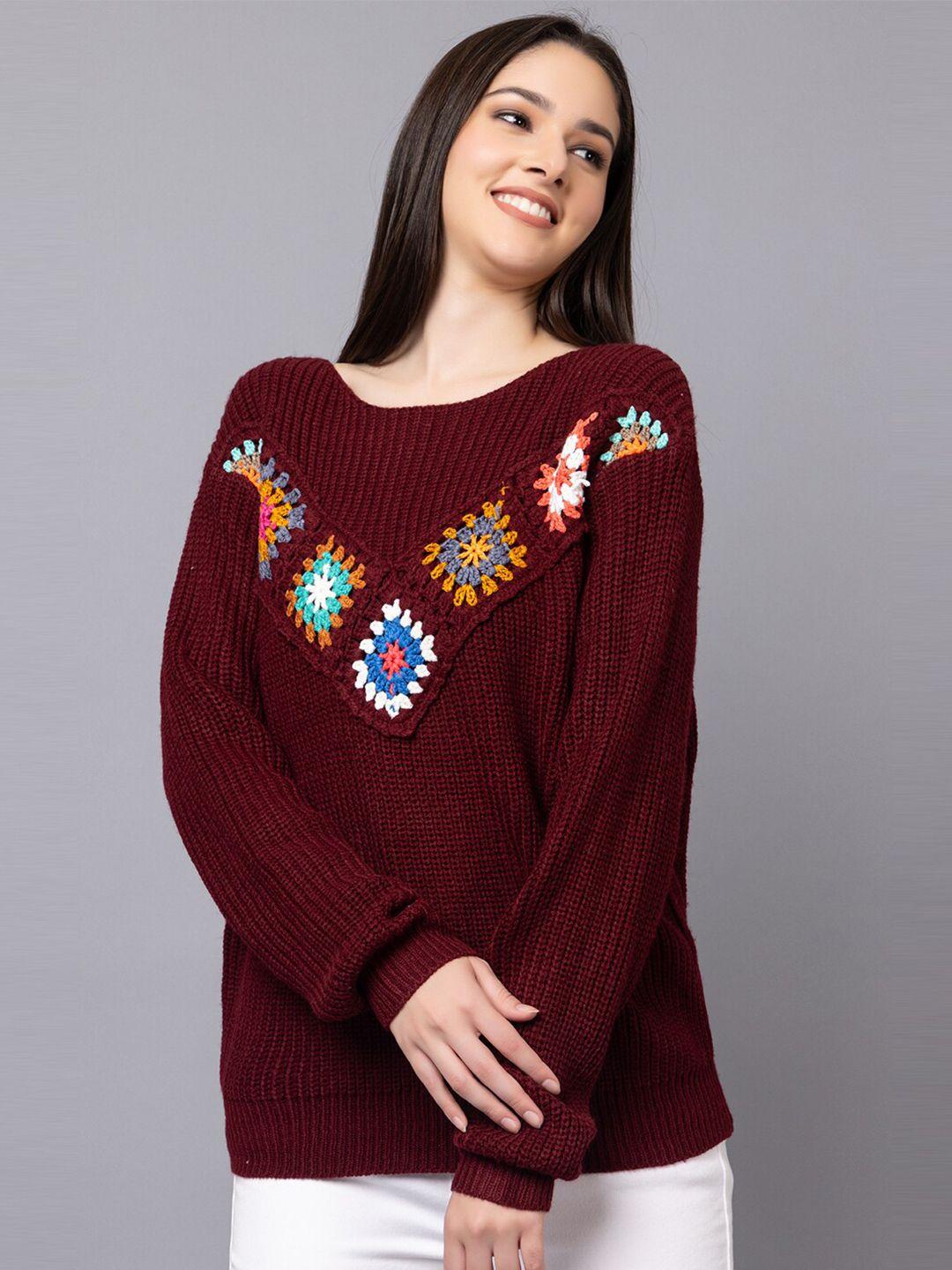 dlanxa self design woollen crochet top